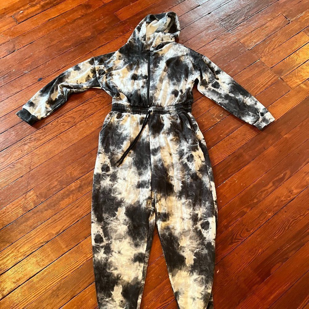 NOBO Onesie Jumper Black & White Tie Dyed XXL CUTE! Jumpsuit Romper